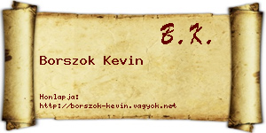 Borszok Kevin névjegykártya